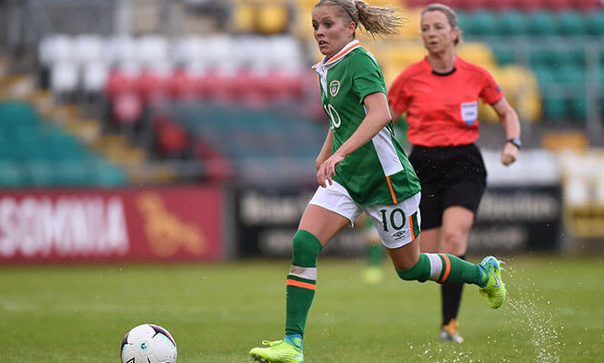 Republic of Ireland women in action at Tallaght Stadium