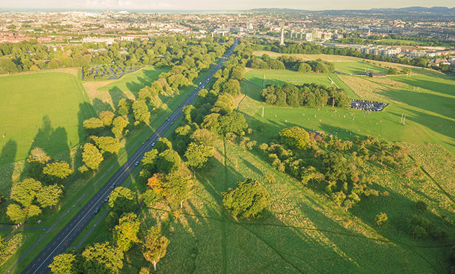 Aerial view of Phoenix Park Dublin