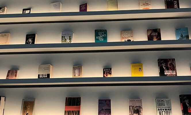 A bookshelf at Museum of Literature Ireland (MoLI)