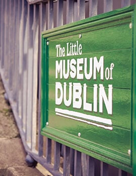Entrance sign at the Little Museum of Dublin