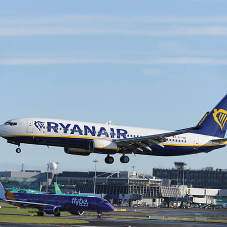 ryanair flight landing at Dublin Airport