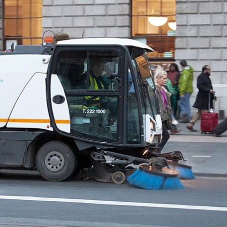 Council street cleaning vehicle on O'Connell Street Dublin