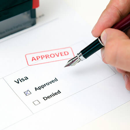 visa application being approved
