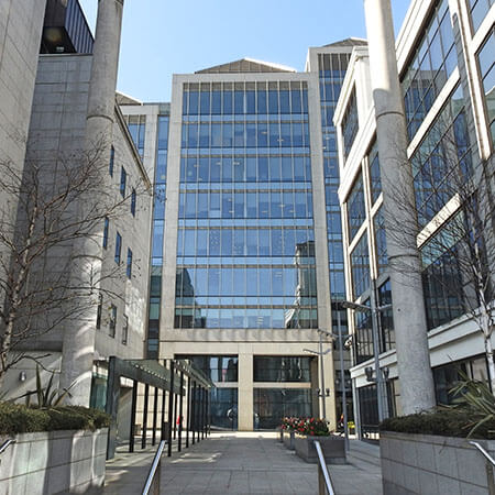 high rise office space in dublin city centre with glass front