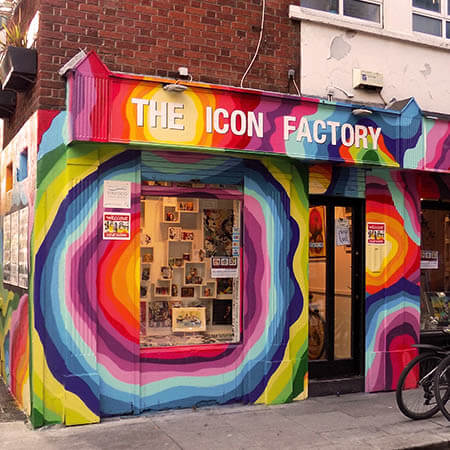 The colourful, ripple effect facade of the Icon Factory