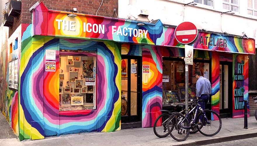 the ripple effect, multicoloured facade of the icon factory
