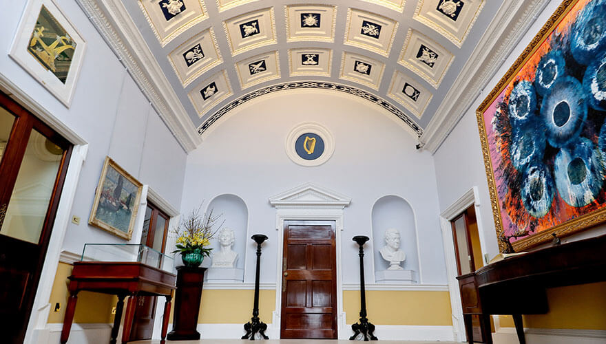 the entrance hall at Áras an Uachtaráin