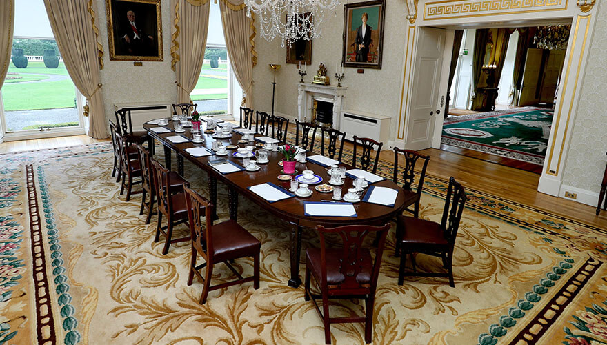 the dining room at the president's house