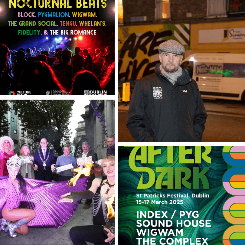 Collage of Night Time Economy photos