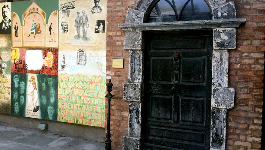 the black door or 7 eccles street in the courtyard of the james joyce centre