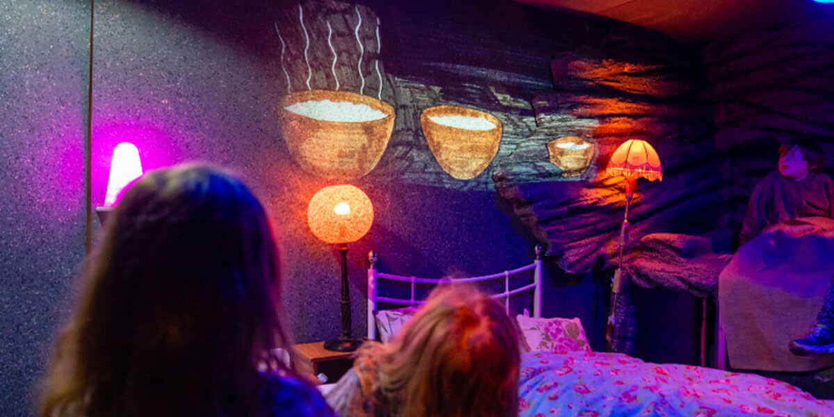 SCRAPEFOOT, a walk-through visual art experience for audiences of just four people at a time @ The Ark, July 10th - August 31st, 2019. Age 6+