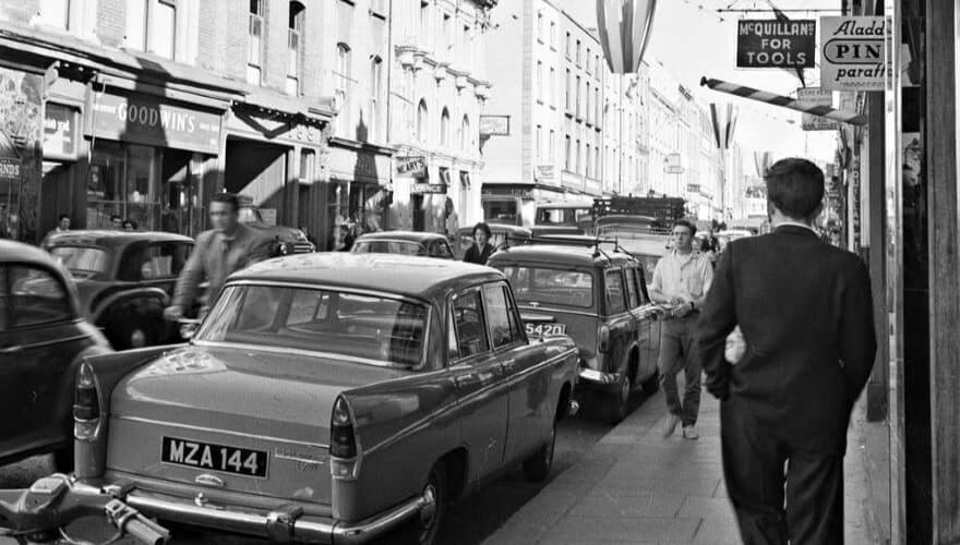 black and white photo capel street 1960s