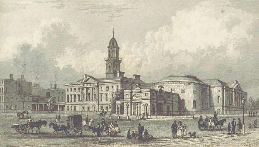 engraving of the rotunda hospital in 1837